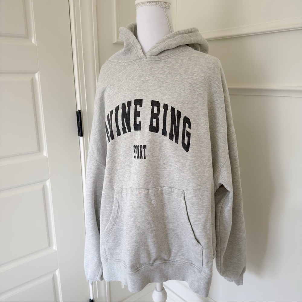 Anine Bing Light Gray Sport Hoodie